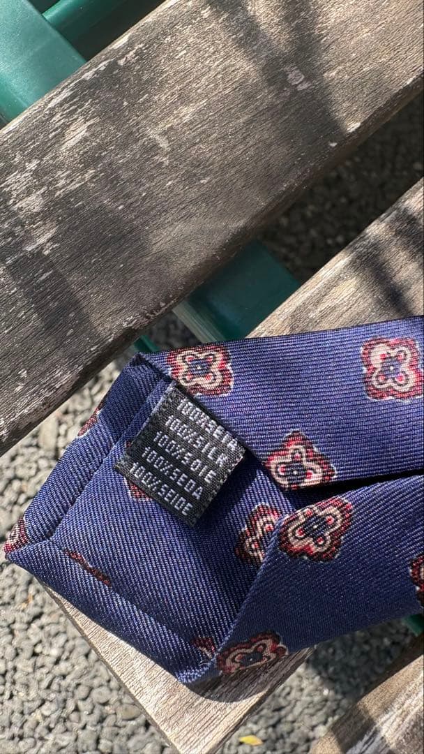 未使用　Teolia di Franco ネイビー シルクネクタイ イタリア製