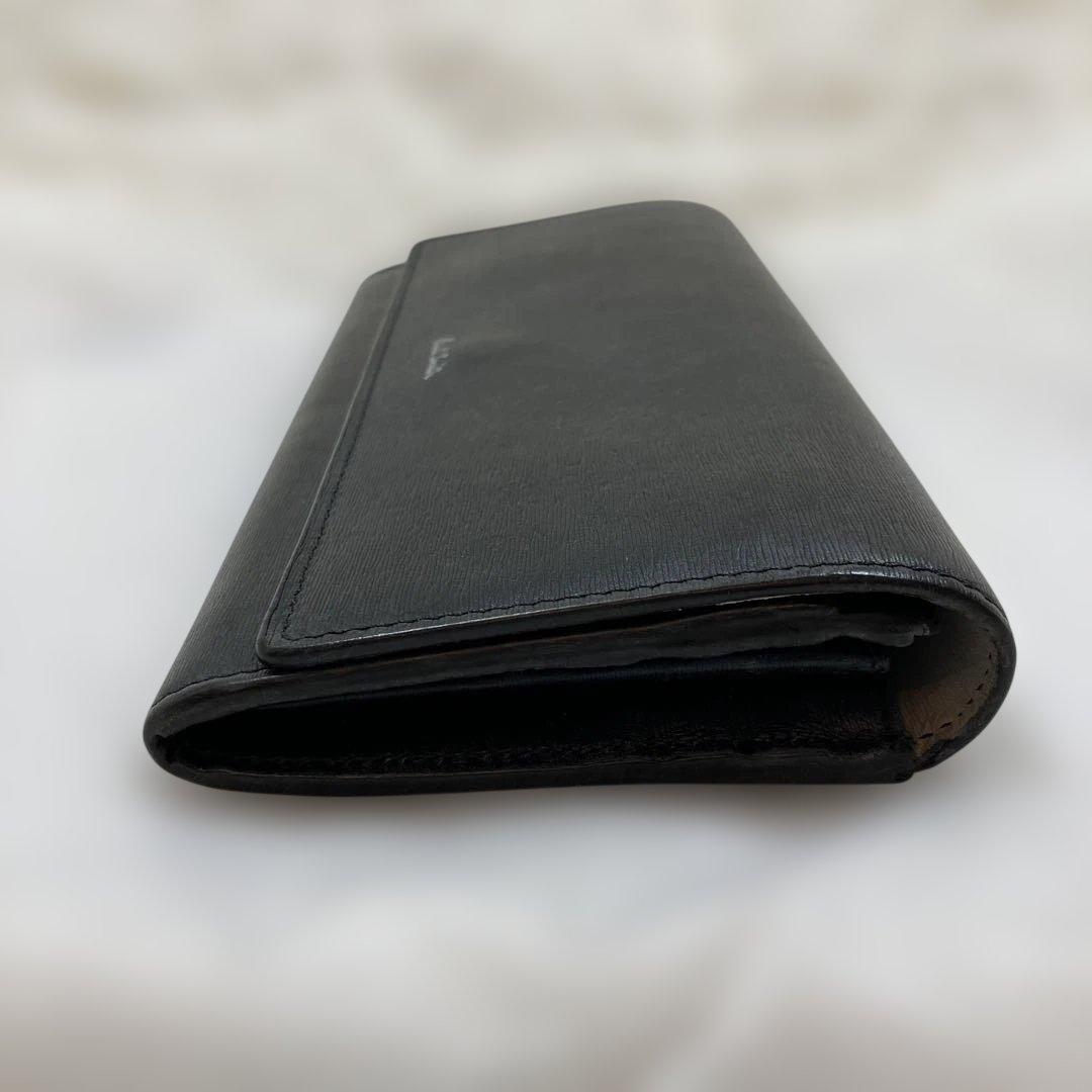 極美品 現行モデル 入手困難 長財布 マルチストライプ 銀ロゴ ブラック