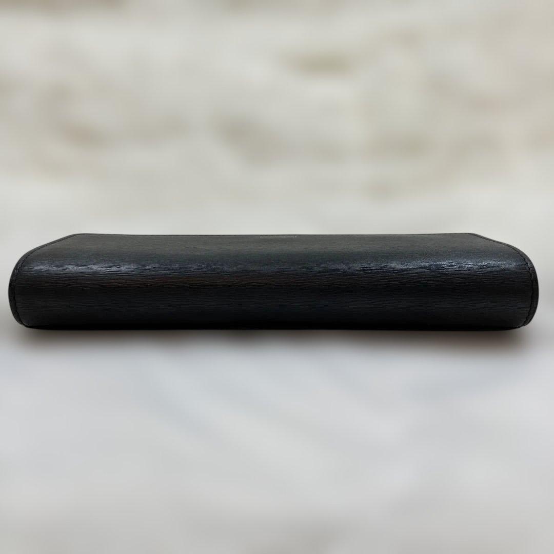 極美品 現行モデル 入手困難 長財布 マルチストライプ 銀ロゴ ブラック