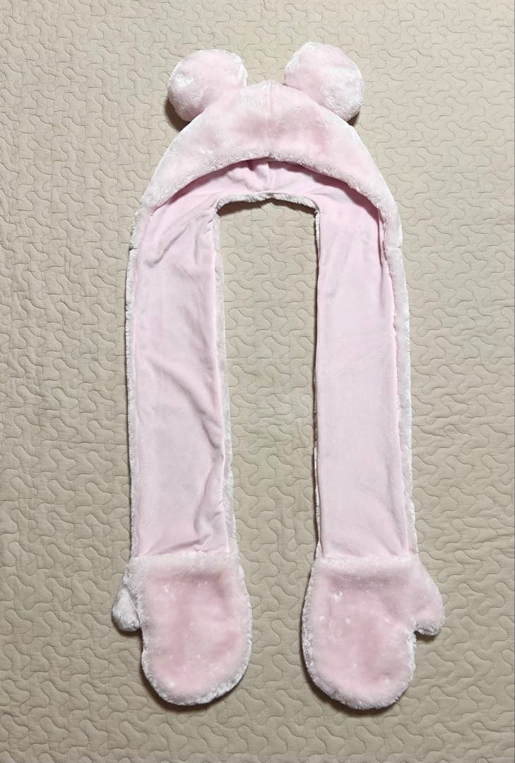 マフラーキャップ　ミッキーマウス ピンク　ファンキャップ　ミニー　ディズニー