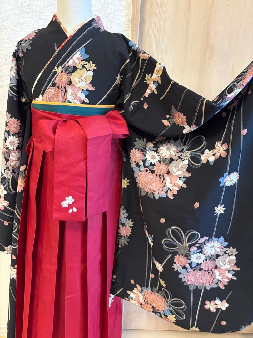 袴 小学生 卒業式 キャサリンコテージ 黒 赤 M2509024