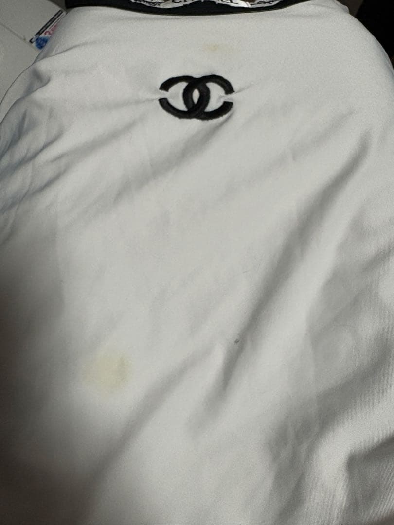 く*ん様 値下げ　希少90年代　CHANEL 半袖シャツ ホワイト ロゴ刺繍