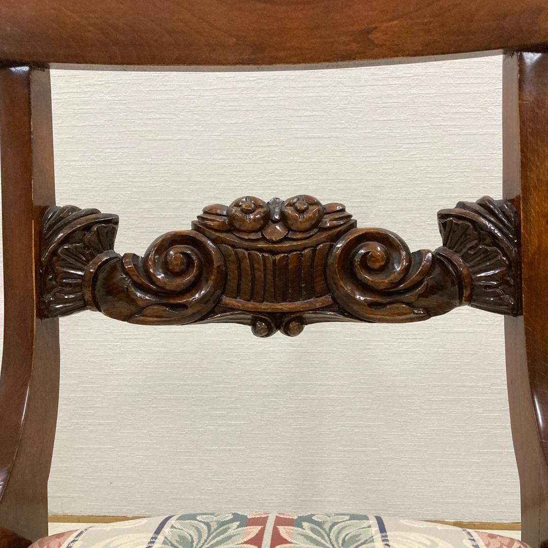 イタリア クラシック レリーフ ダイニングチェア アンティーク調 2脚セット