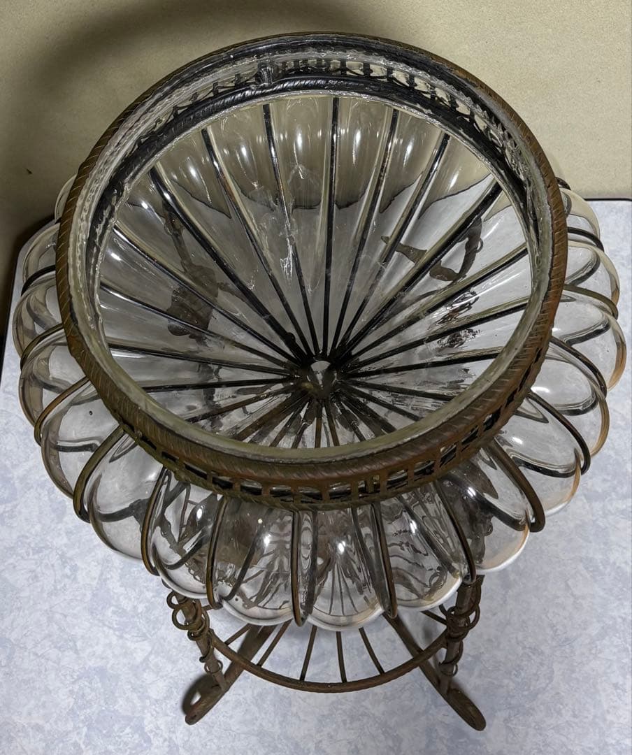 浮き玉ガラス シャビーオブジェ プランター フラワーベース 海外 アンティークG