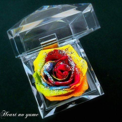 【高級プリザーブドフラワー】レインボーローズ ジュエリー