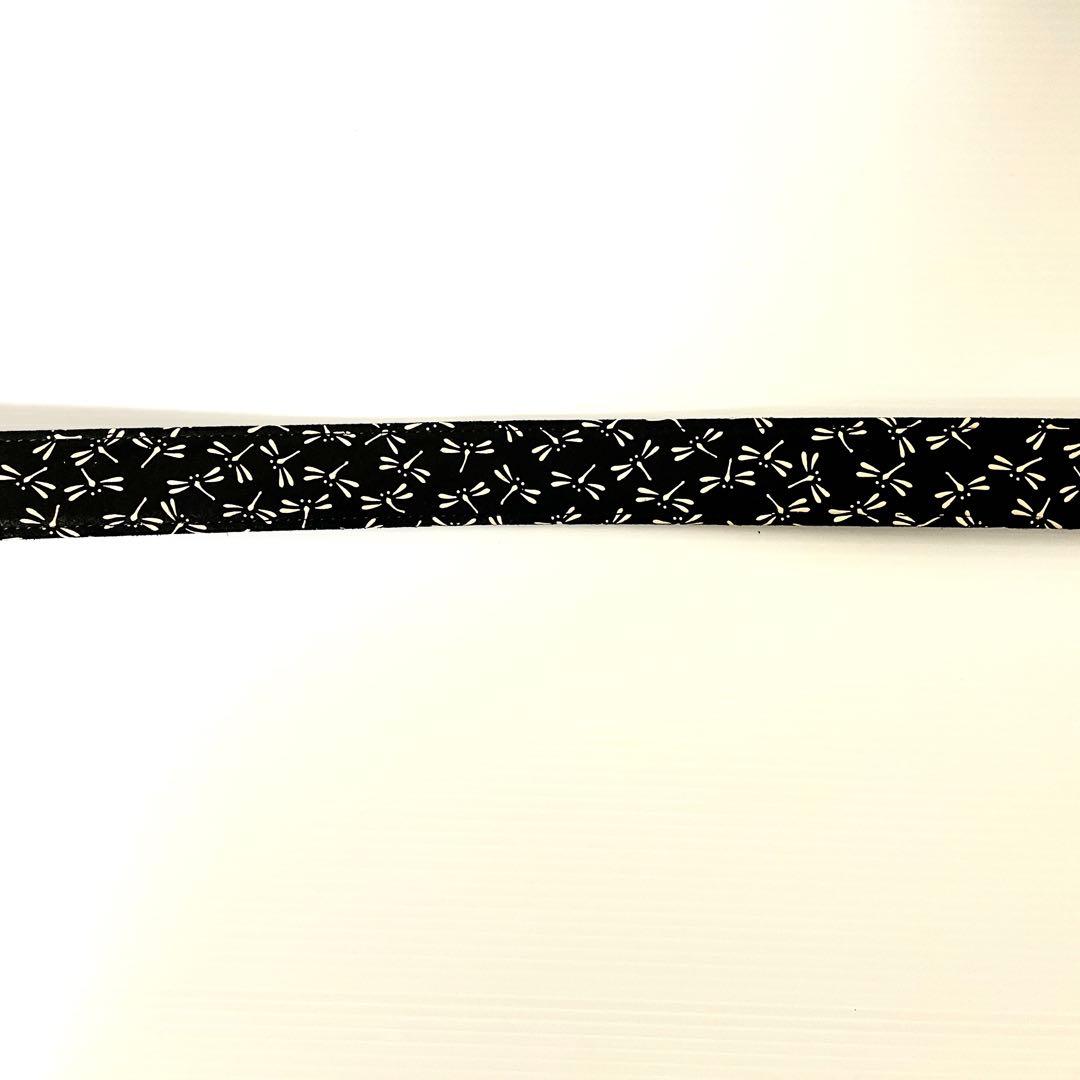【美品】印傳屋 ベルト　印伝 インデンヤ トンボ　鹿革 レザーベルト 黒