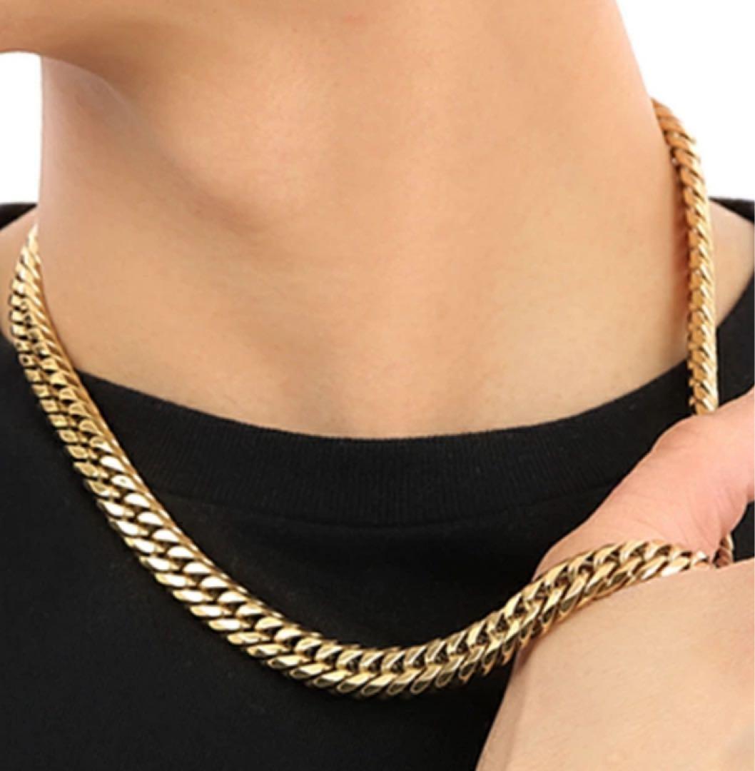 値引き！喜平 ネックレス k18 6面ダブル 1cm幅50cmステンレス キヘイ