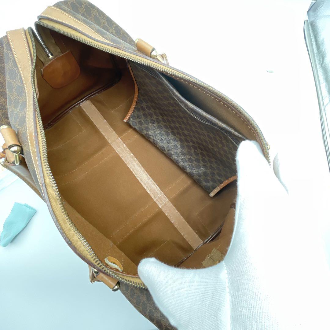 ✨️美品✨️ヴィンテージ セリーヌ マカダム ボストンバッグ ブラウン レザー