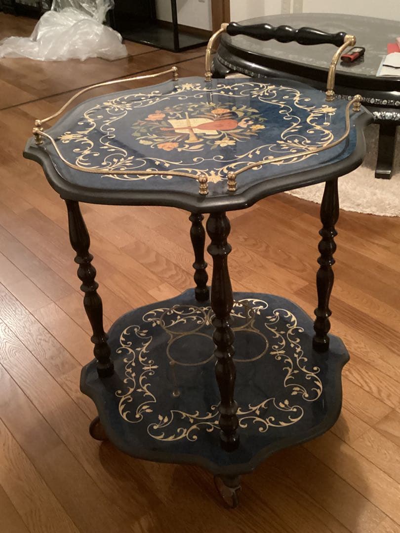 イタリア製☆象嵌細工☆Demain☆キッチンワゴン