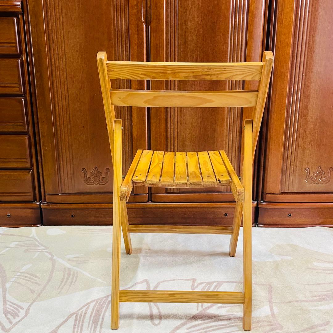 木製 折りたたみチェア 2脚セット