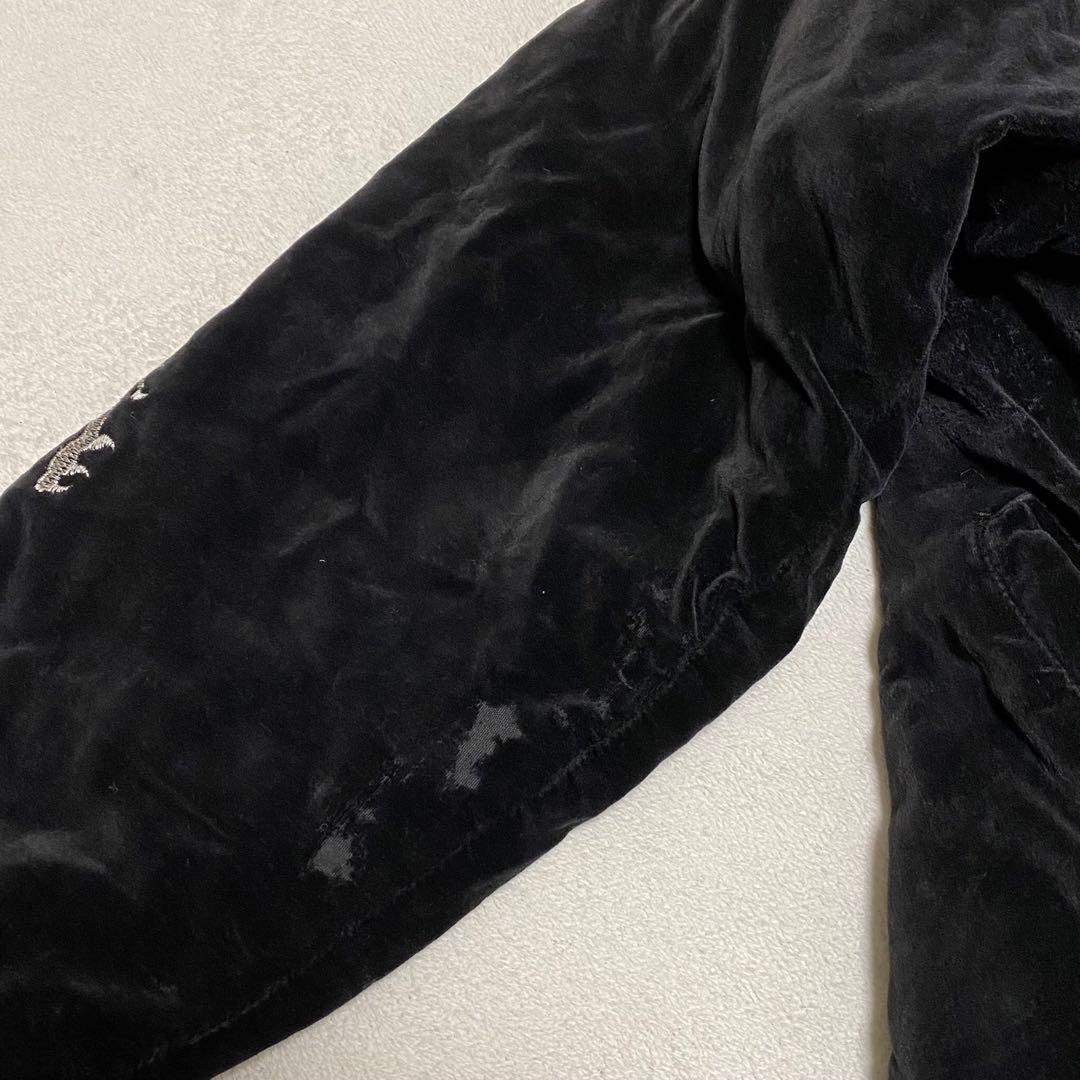80s90s TDR スカジャン　別珍　刺繍　龍 鷹　ベロア