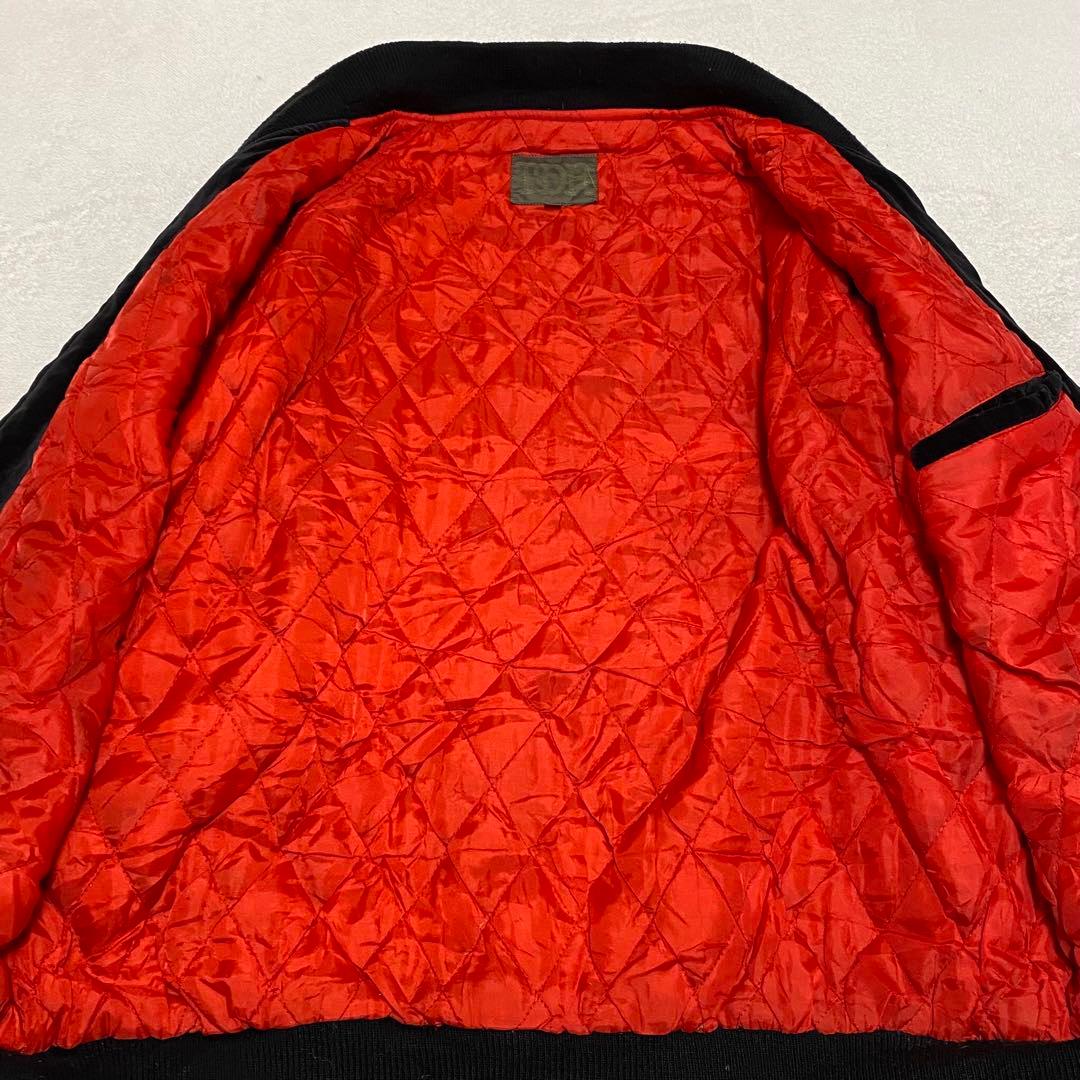 80s90s TDR スカジャン　別珍　刺繍　龍 鷹　ベロア