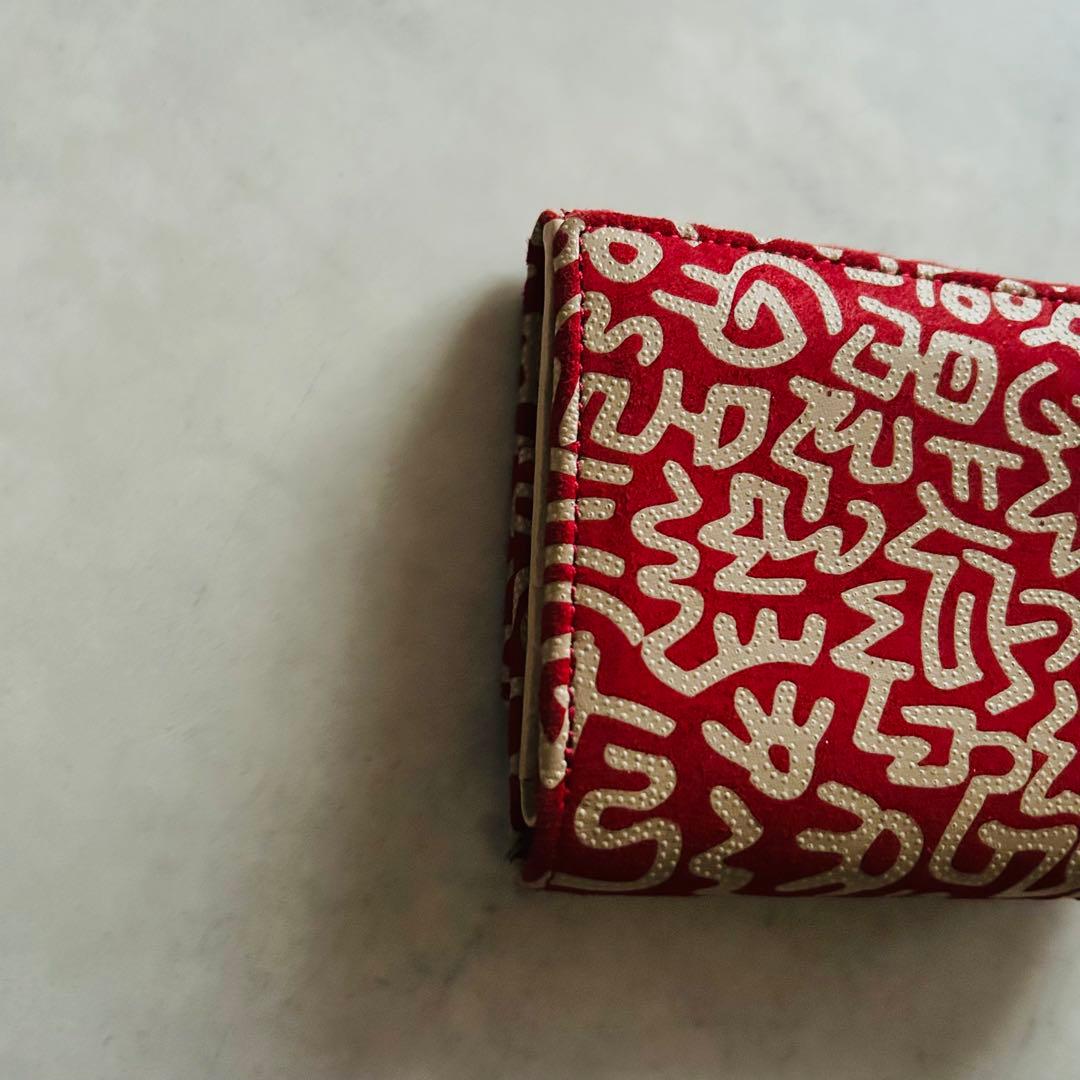 現行美品限定キースヘリング印伝コラボ　二つ折り財布印傳屋