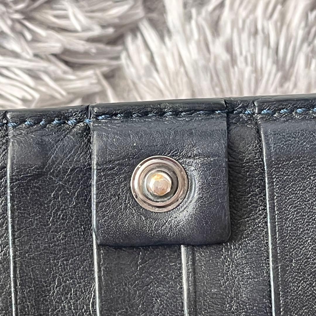 GUCCI シマ　長財布　ダークネイビー　メンズ　レディース