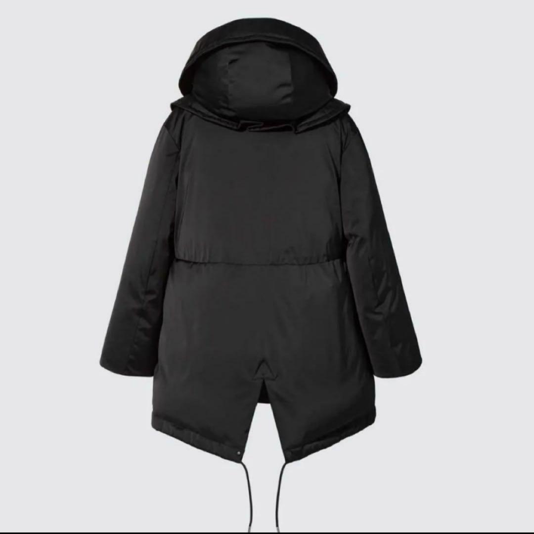 UNIQLO ＋J ダウンショートコート フード付き ブラック L 美品