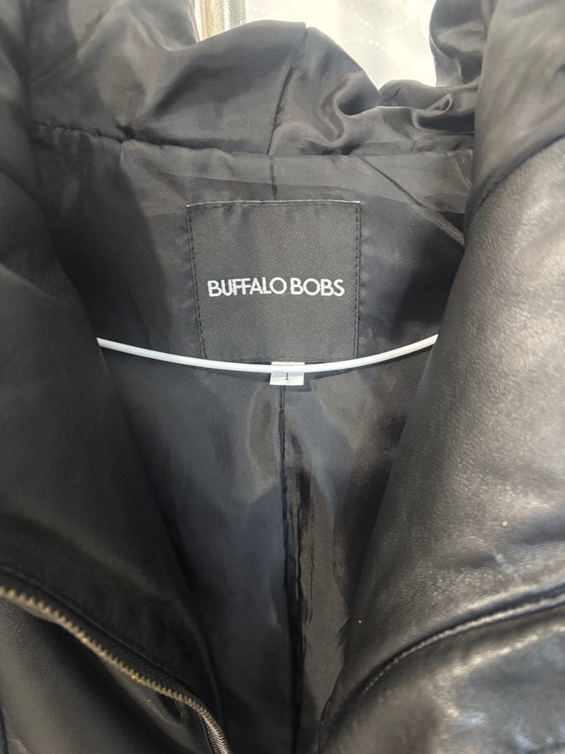 BUFFALO BOBS 黒 レザーアウター フード付き