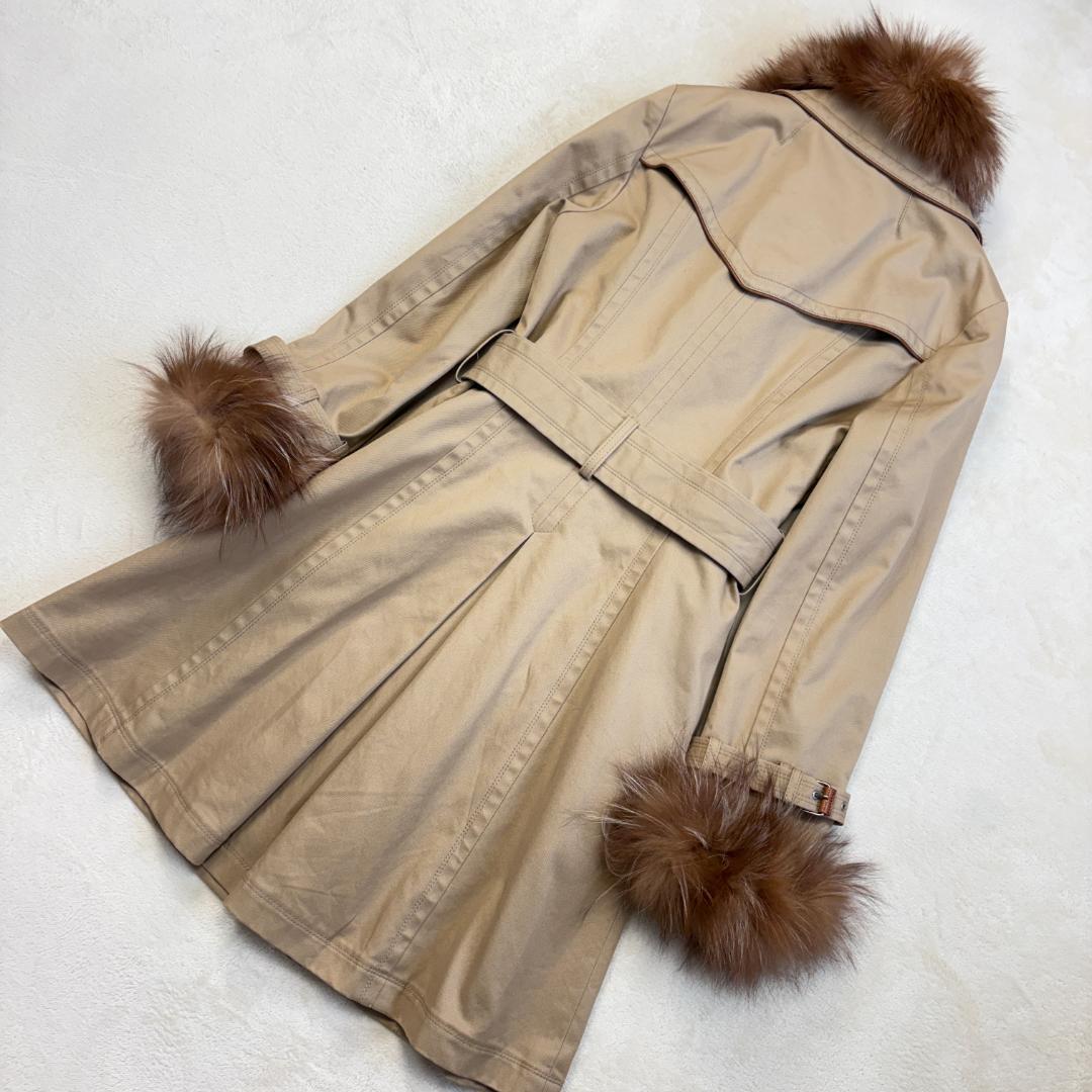 【ほぼ未使用】バーバリー ブルーレーベル トレンチコート ライナー ファー 38