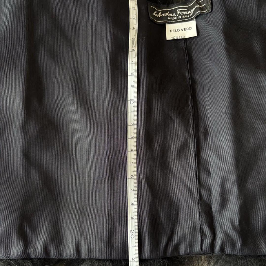 サルヴァトーレフェラガモ イタリア製 シルク フォックス ストール ブラック 黒