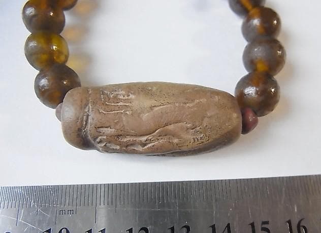 ★Y0302★アンティーク　ブレスレット　テラコッタ　ガラスビーズ