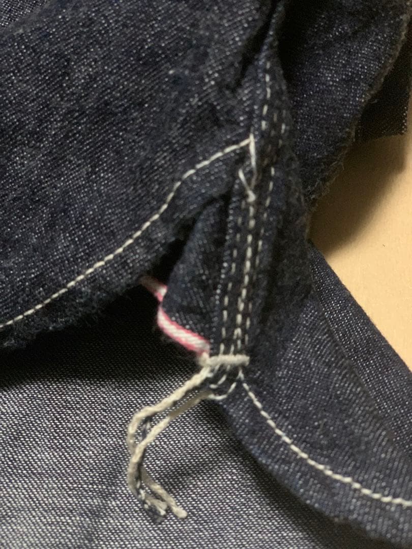 美品【桃太郎ジーンズ】出陣デニムワークシャツ 44 長袖 インディゴ 日本製