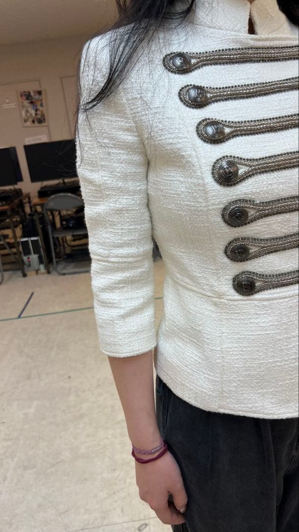 PIERRE BALMAIN ホワイトミリタリージャケット