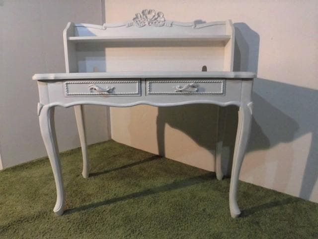 アウトレット送料無料姫系アンティーク風猫足レリーフ【上棚付】デスク【ハンプトン】