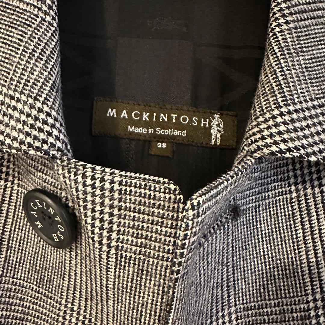 別注 MACKINTOSH ステンカラーコート 38 グレンチェック ダンケルド