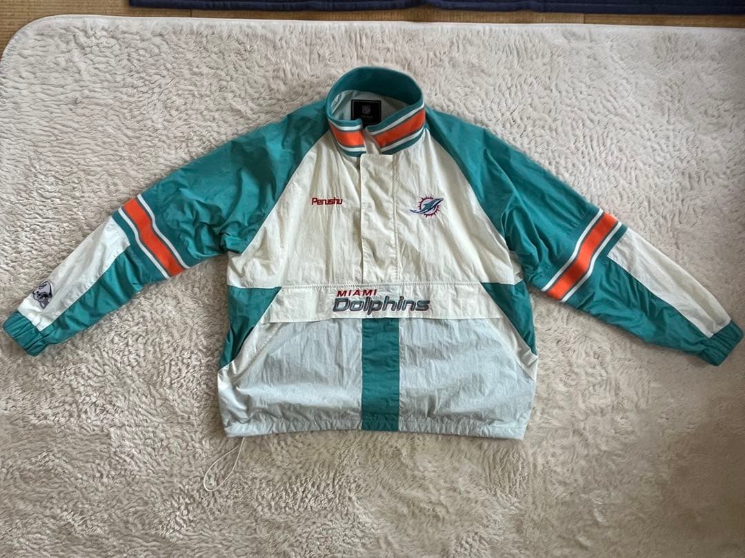 Perushu × NFL コラボナイロンスタンドネックアノラックブルゾン