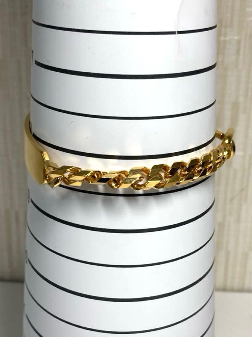セリーヌ　マカダム　プレート　ゴールド金具　ブレスレット