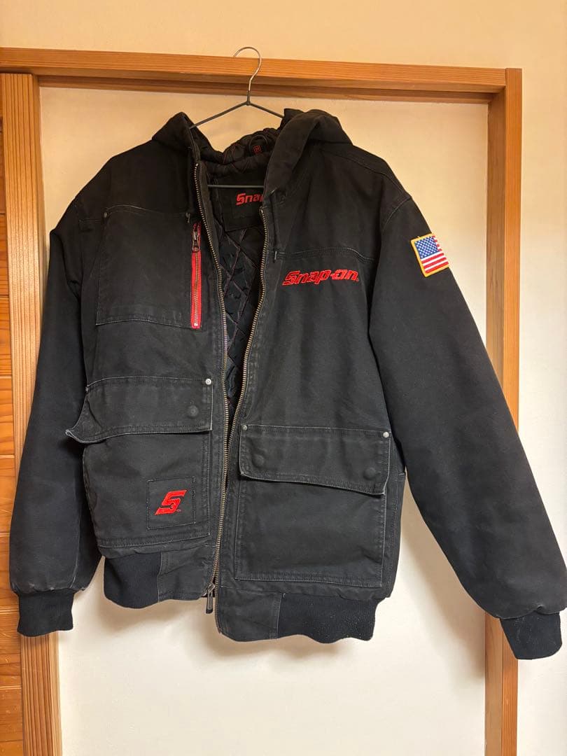 Snap-on フード付きジャケット ブラック