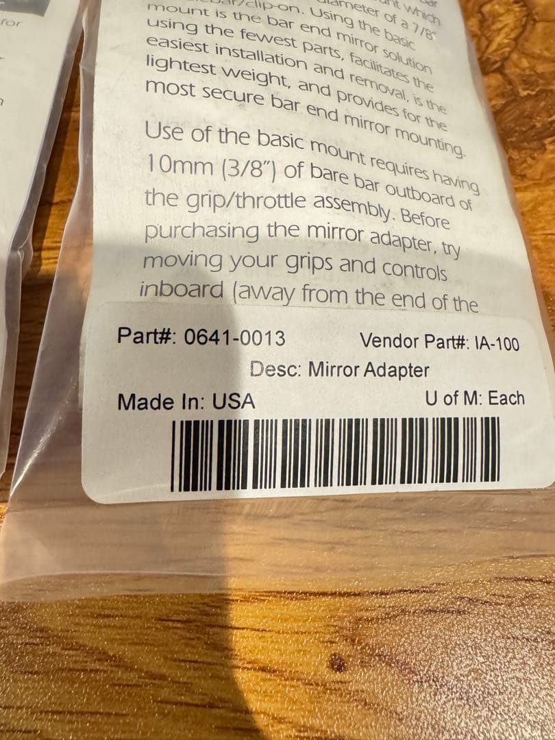 【美品】CRG 2インチバーエンドミラー CRGバーエンドミラーアダプターセット