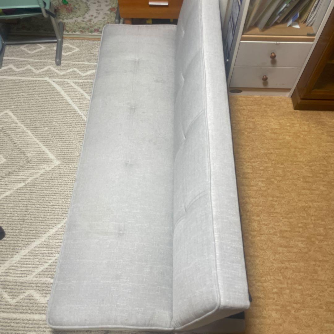 ライトグレー ソファベッド モダン