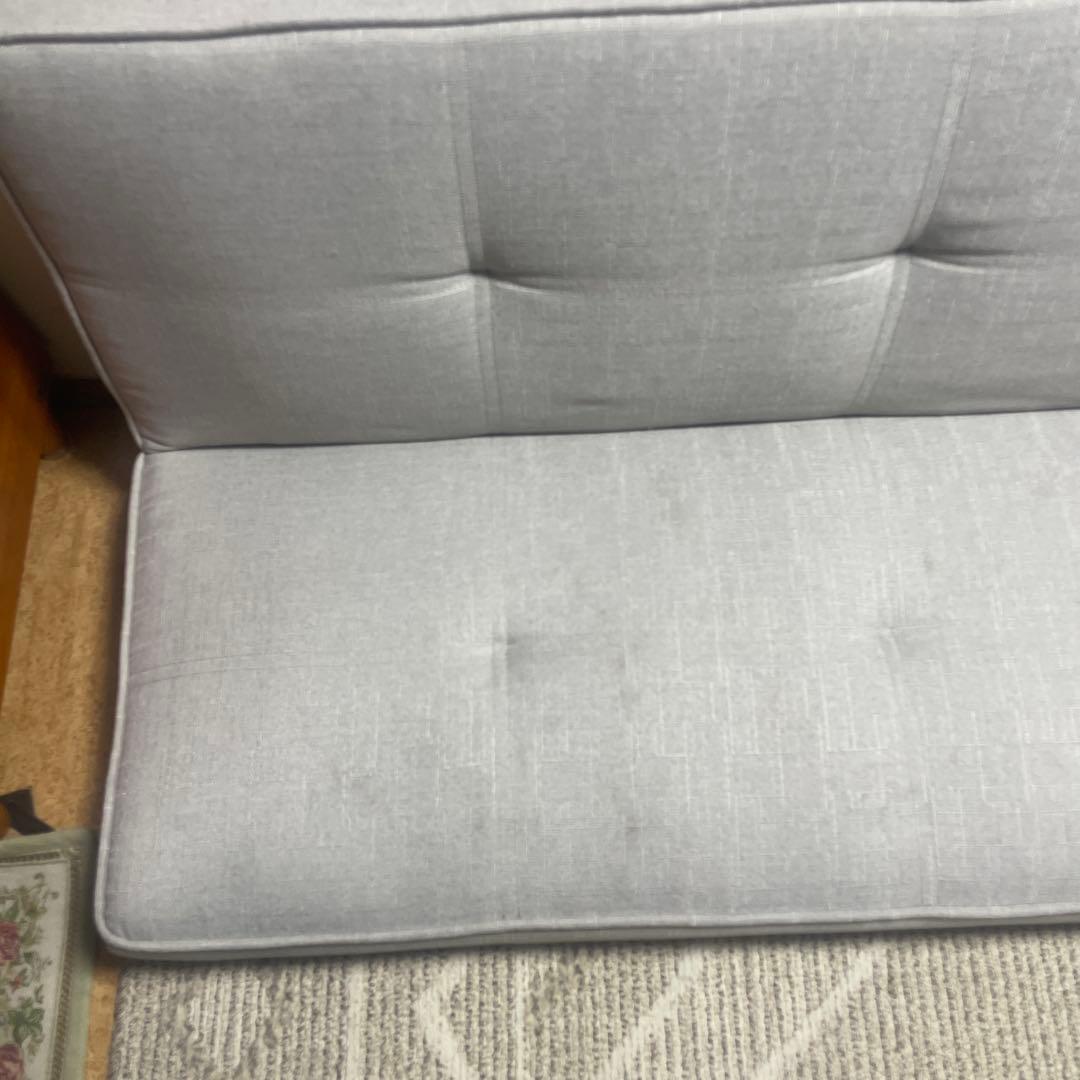 ライトグレー ソファベッド モダン