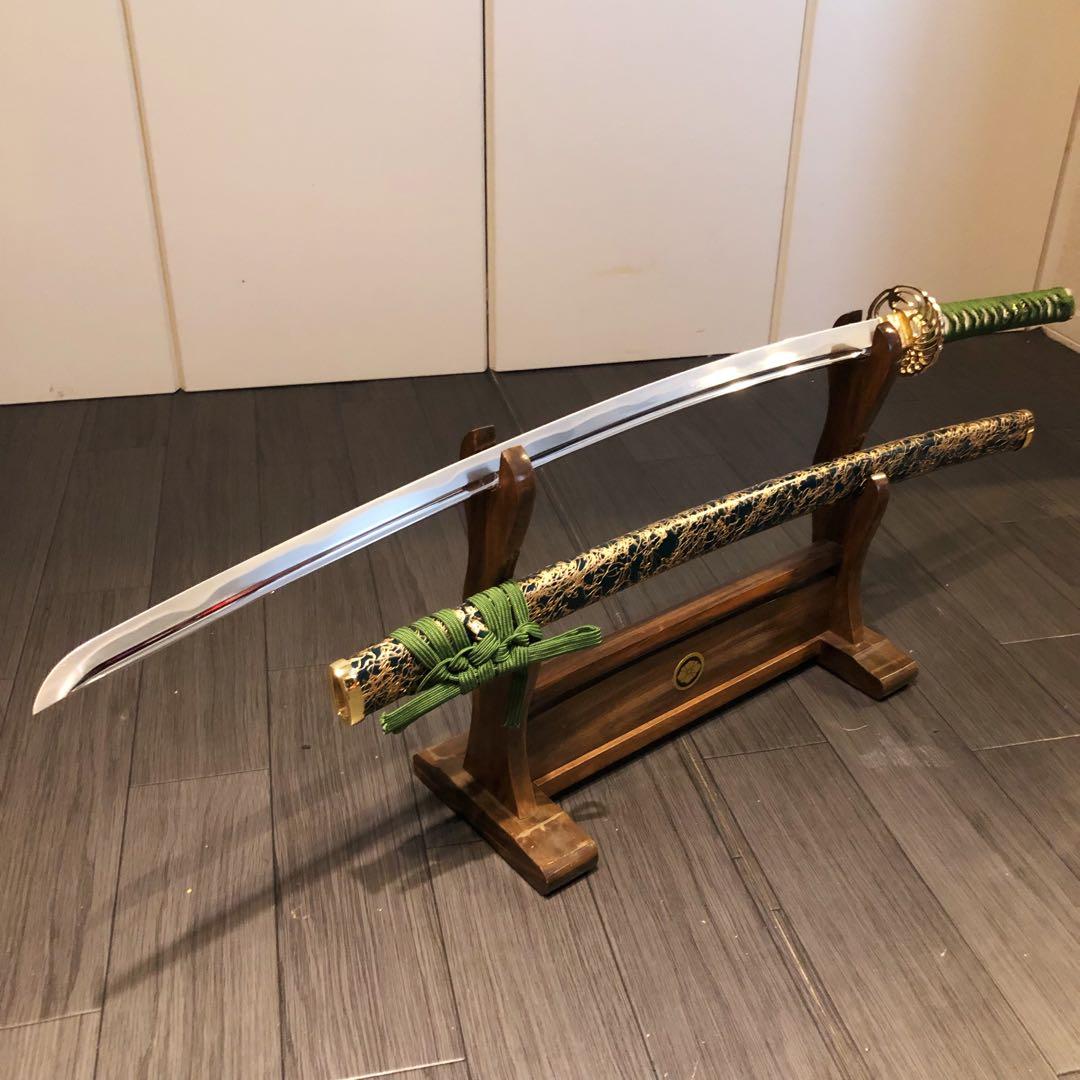 専用　高級模造刀　樋入り刀身　緑金拵え　亜合金刀身