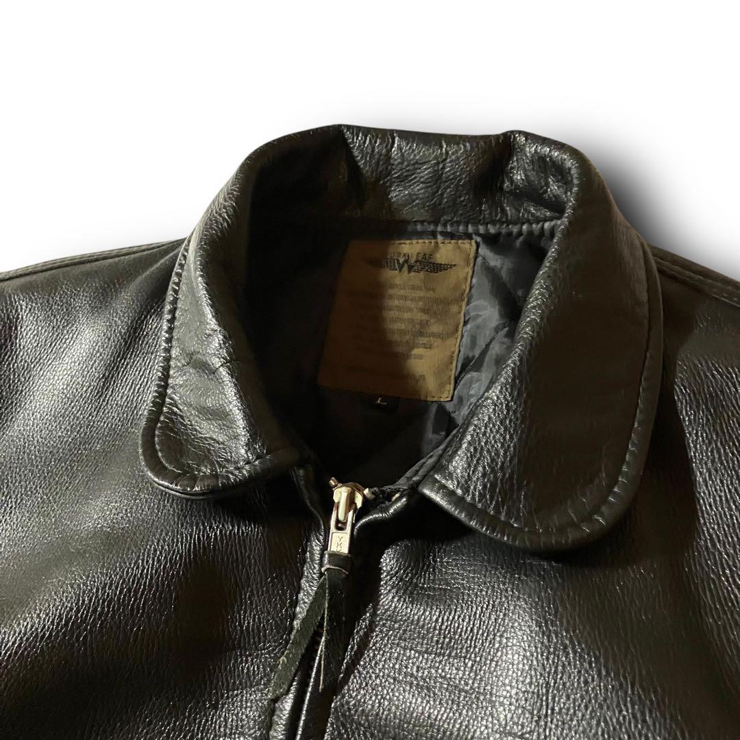 Ruu様☆vintageレザージャケットCWU-45P型フライトジャケット本革黒