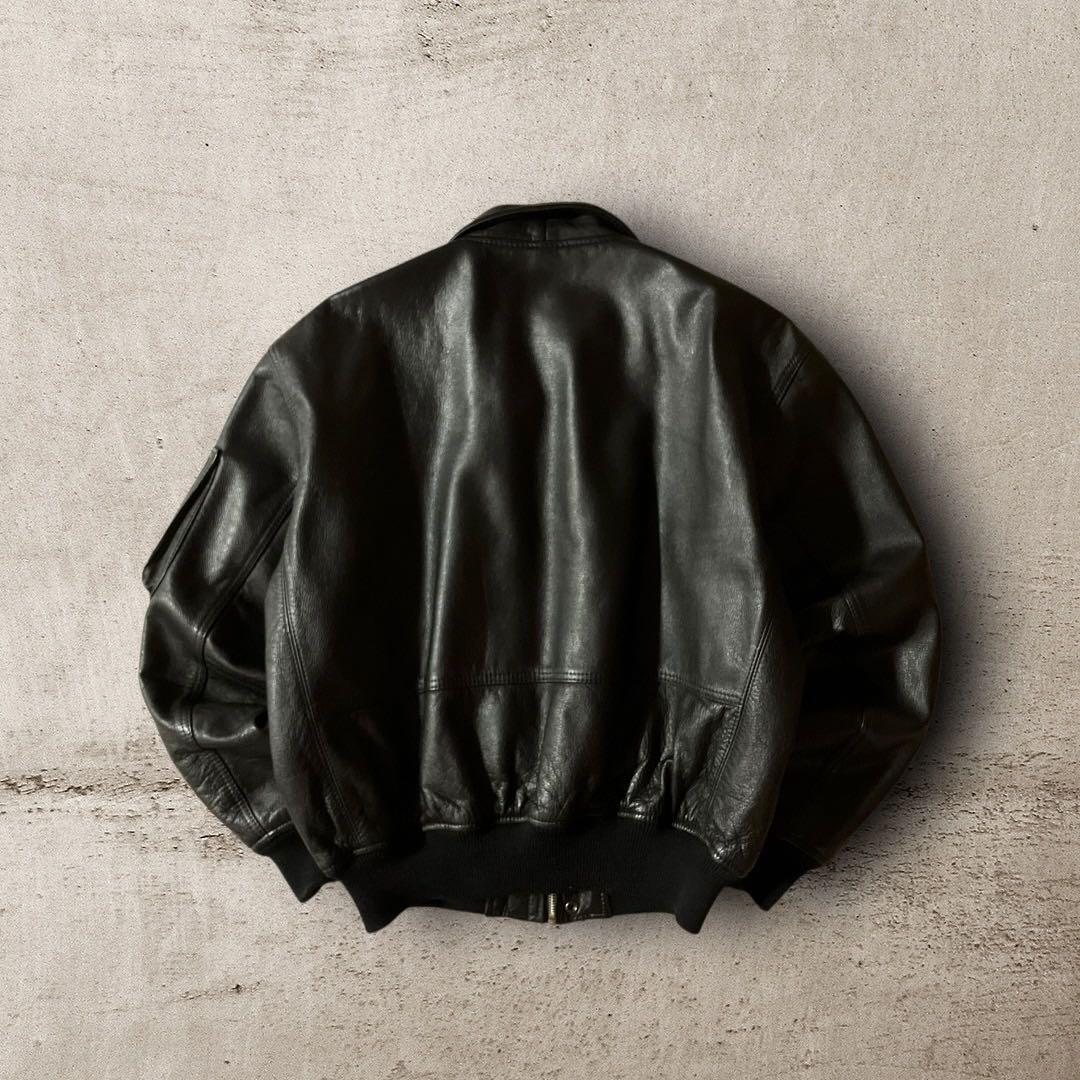 Ruu様☆vintageレザージャケットCWU-45P型フライトジャケット本革黒