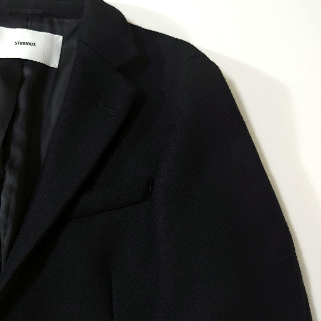 超高級4.5万カシミヤ★タグ付き★STUDIOUS チェスターコート　黒　S