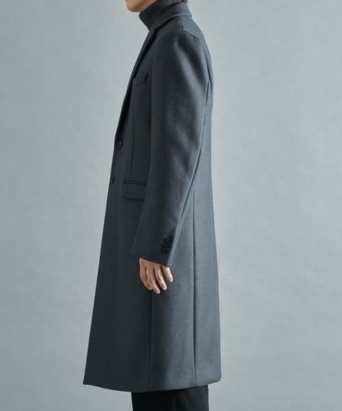 超高級4.5万カシミヤ★タグ付き★STUDIOUS チェスターコート　黒　S