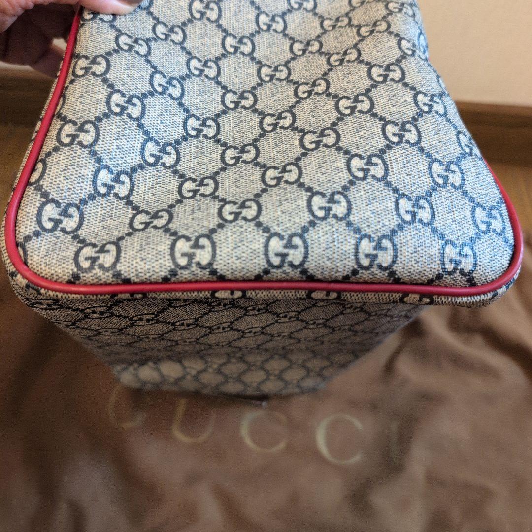 美品　グッチ　GGスプリーム　タトゥー　ボストン　バック　保存袋有　赤　紺