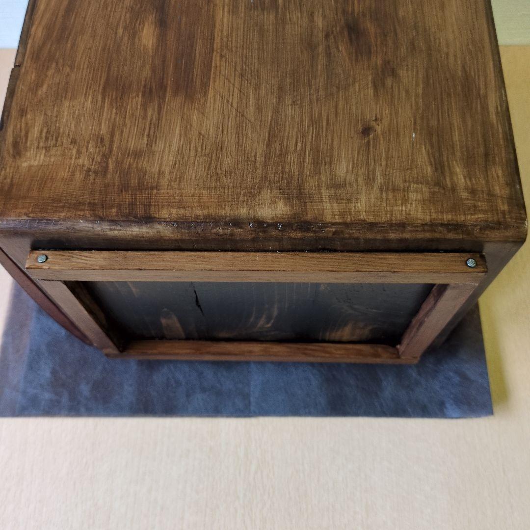 木製 3段 小物入れ 昭和レトロ　アンティーク　裁縫道具付