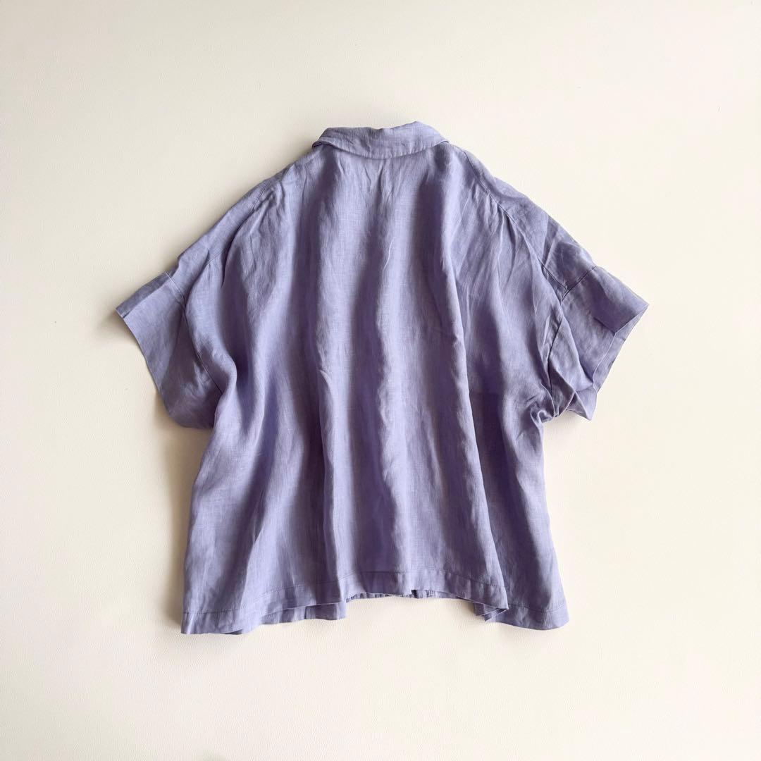 nest Robe ネストローブ リネン　パープル　半袖　シャツ　麻　開襟