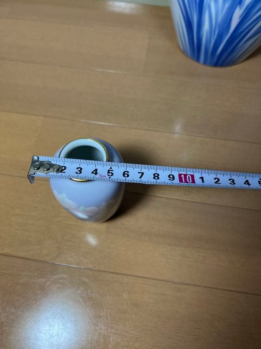 294 深川製磁　花瓶　2客　彩色磁絵　染付官窯