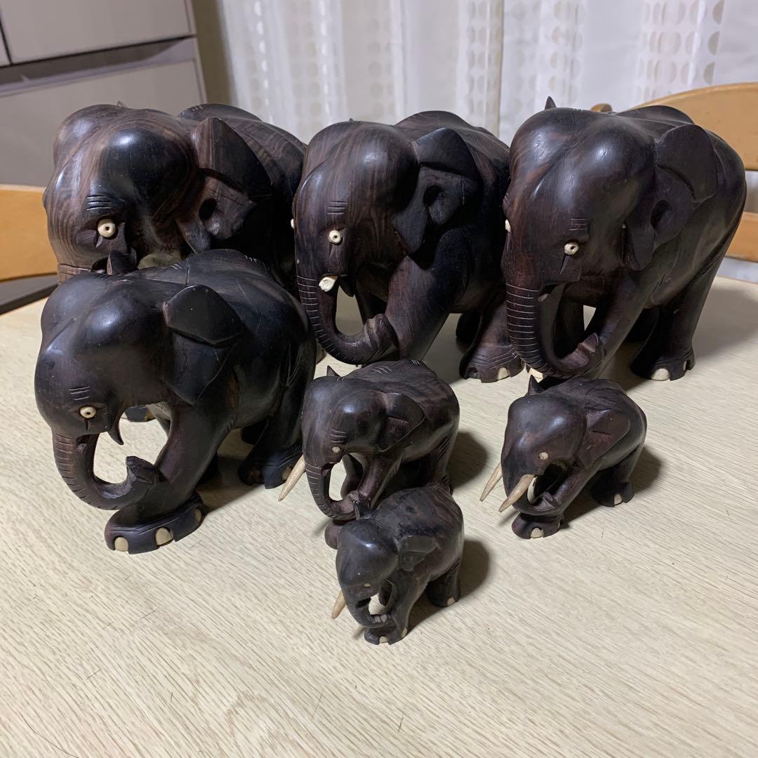 木製　象の置き物　昭和レトロ　ヴィンテージ　インテリア