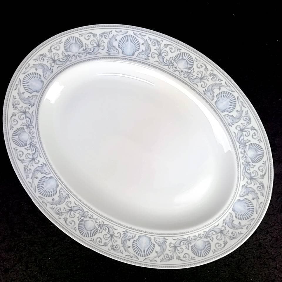 ●美品〇ウェッジウッド　ドルフィン　ホワイト　オーバルプレート 2