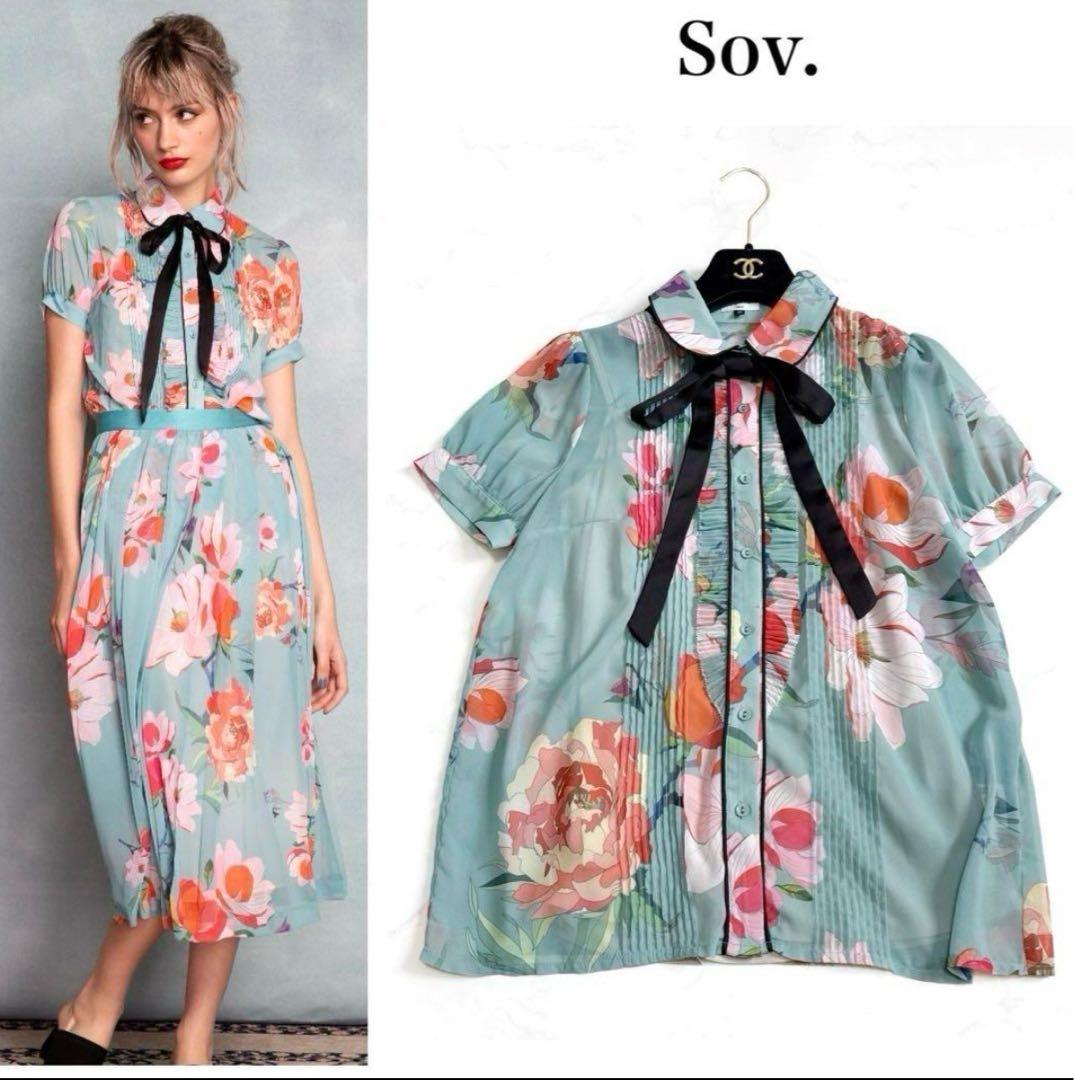 Sov. ソブ シフォン オリジナル ブラウス ＆スカートセットアップ