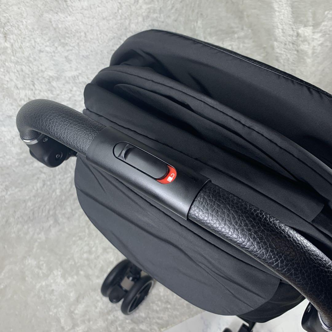 【美品】Aprica アプリカ ベビーカーレザーオニキスブラック 2174894