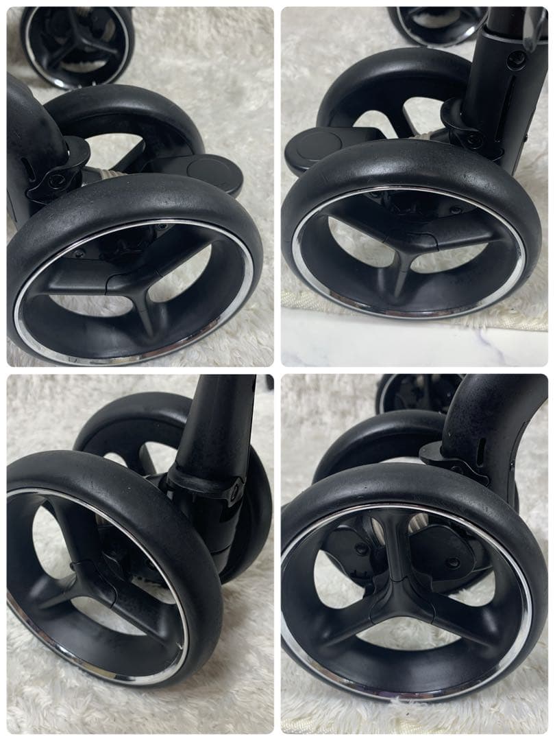 【美品】Aprica アプリカ ベビーカーレザーオニキスブラック 2174894