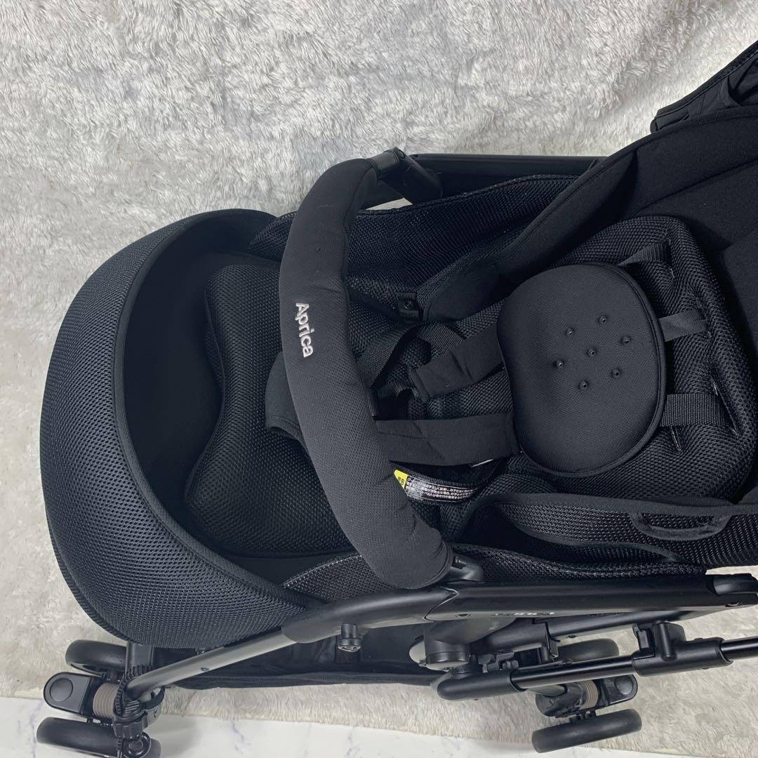 【美品】Aprica アプリカ ベビーカーレザーオニキスブラック 2174894