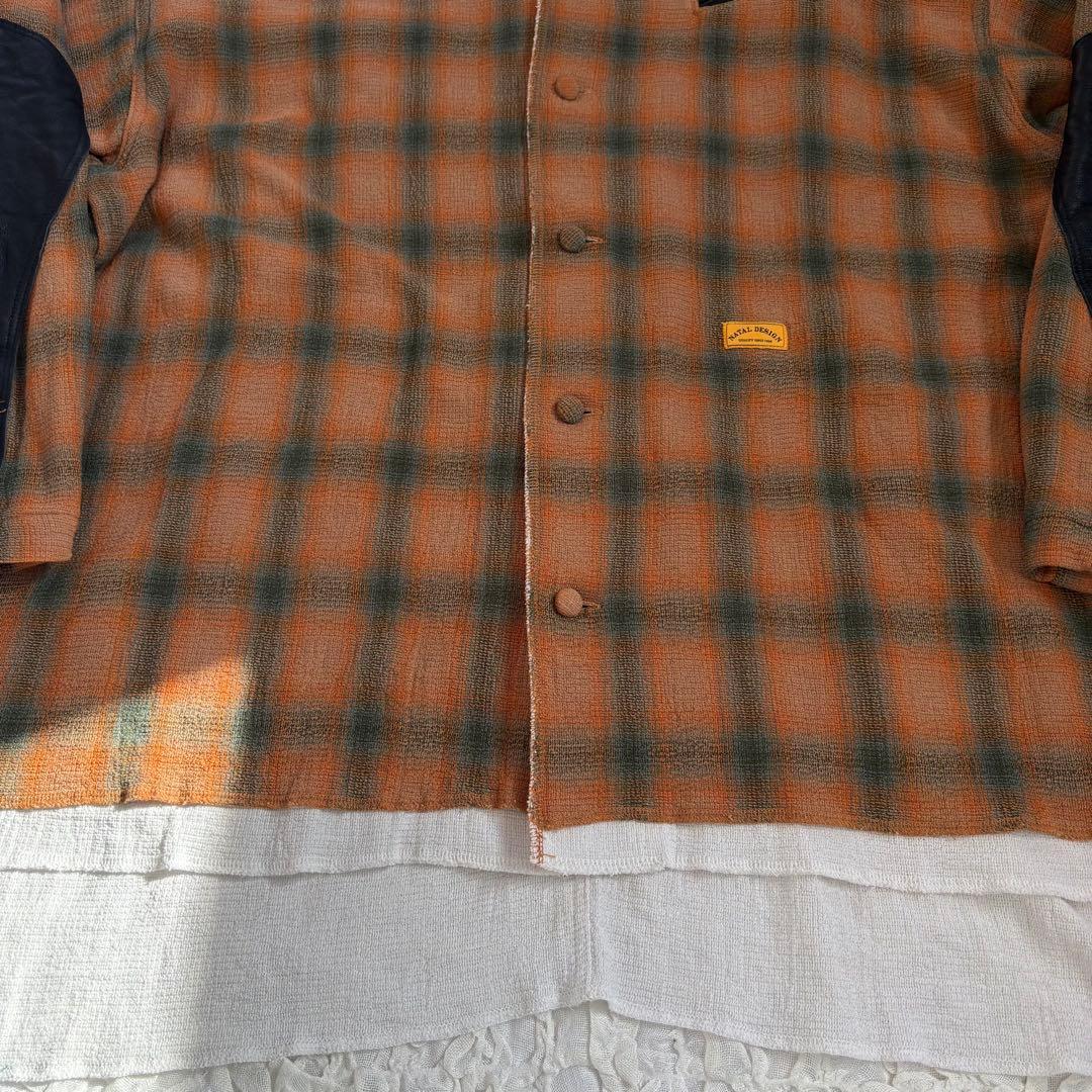 美品　natal design エルボーパッチオンブレチェックシャツジャケット