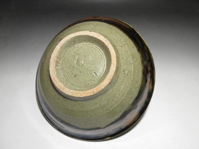 人間国宝 濱田庄司 柿釉抜絵 皿／共箱